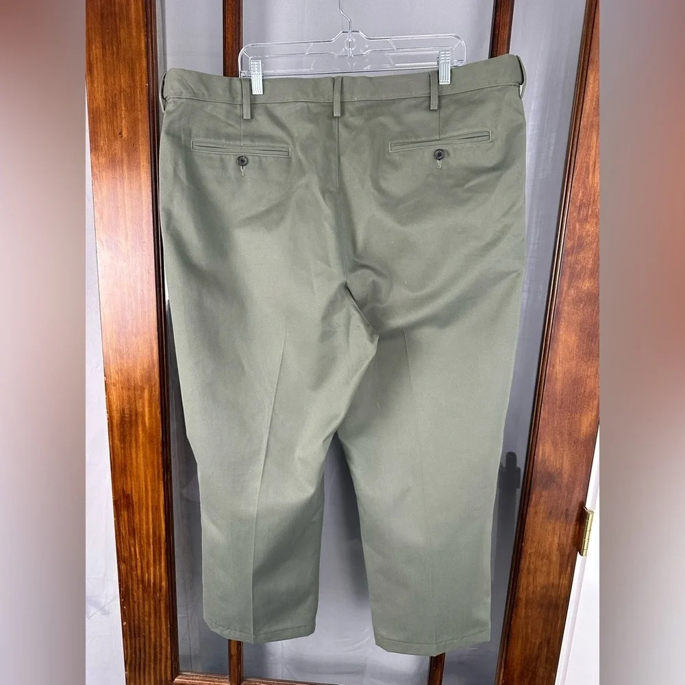 Lands End Pants Mens 44 / 27 Green Traditional Fit‎ Chino Casual 100% Cotton